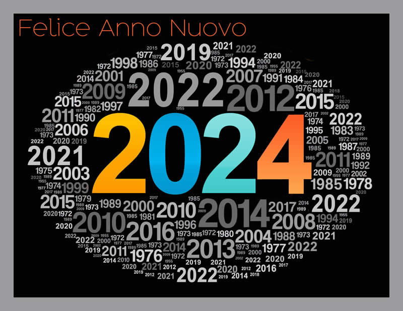 Immagine con tutti gli anni passati e il 2024 al centro